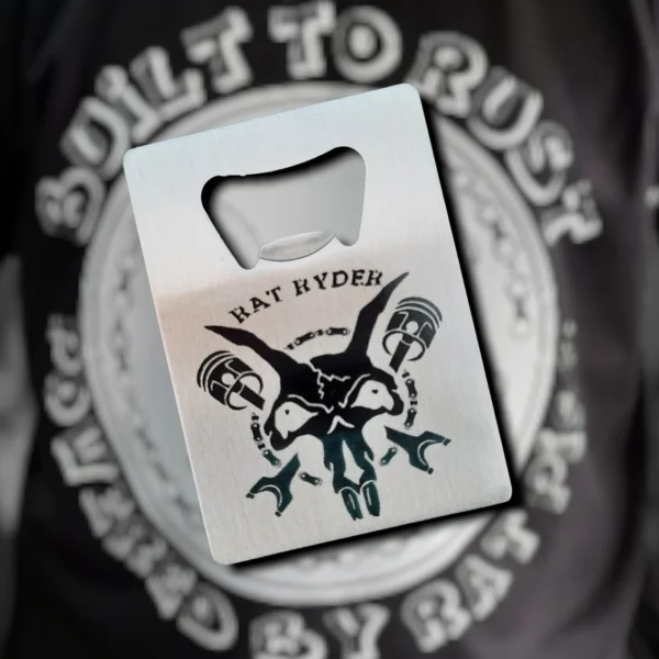 rat ryder brushed steel biker pocket beer bottle opener