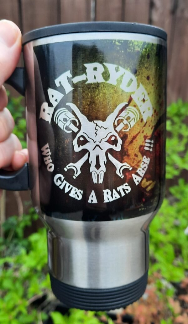 ratryder reusablecup mug travelmug travelcup metalmug handmade drink cup gift