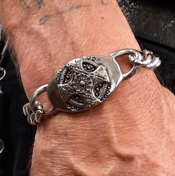 celtic cross stainless chain bracelet