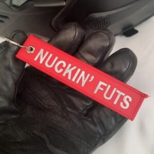 nuckin' futs embroidered biker keytag