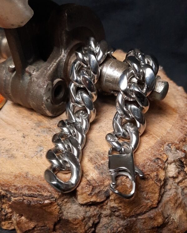 stainless steel biker bracelet