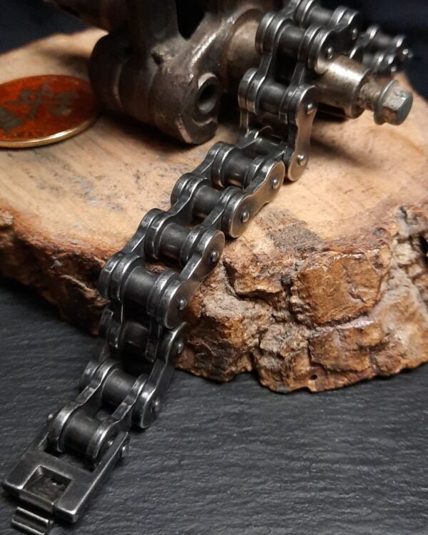 gunmetal stainless steel biker motorcycle chain bracelet