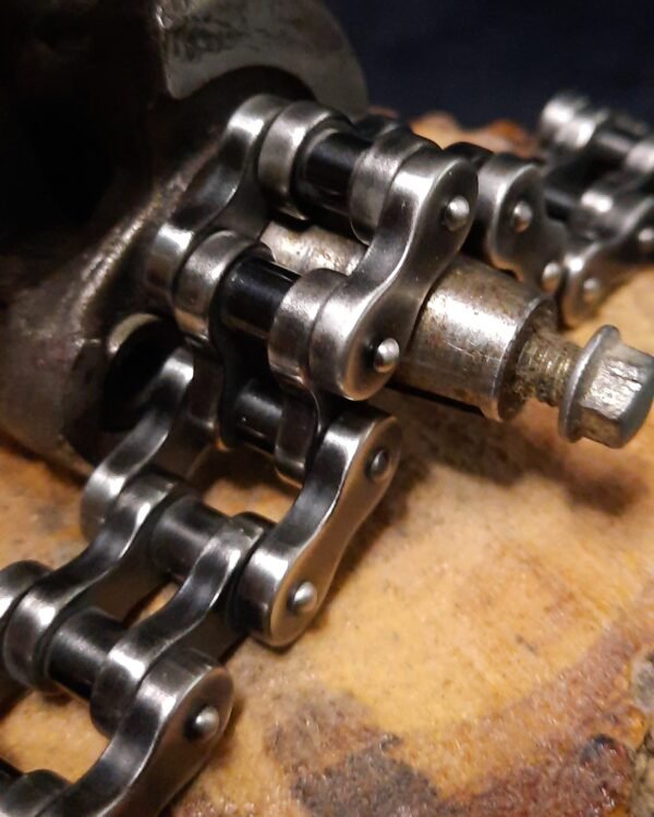 stainless steel oxidised biker motorcycle heavy duty chain bracelet