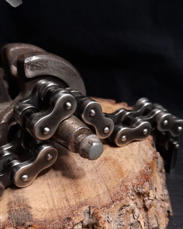 stainless steel oxidised motorcycle chain bracelet 24.5cm