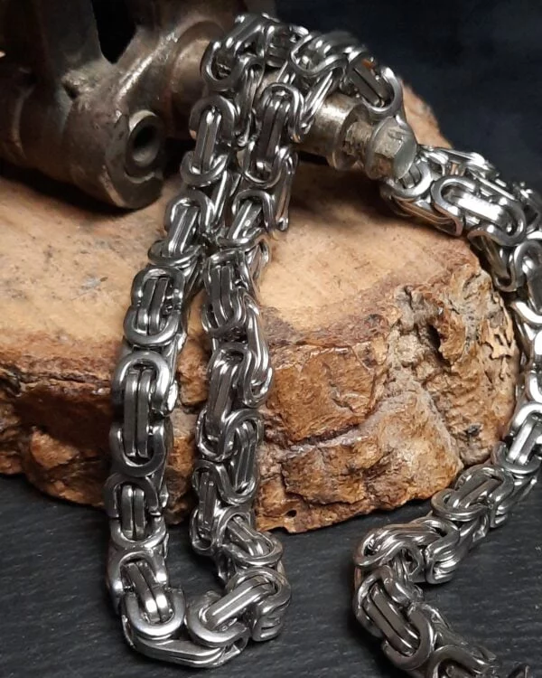 stainless steel viking biker chain necklace