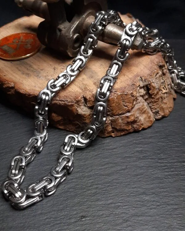 stainless steel viking biker necklace
