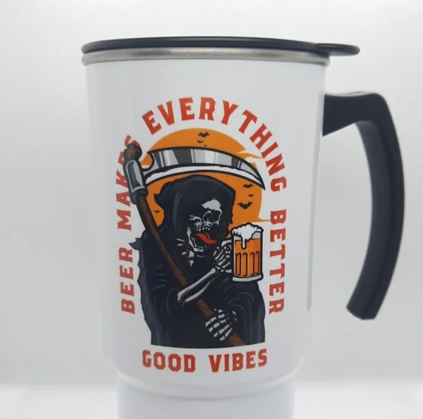 beer makes everything better 18oz travel mug