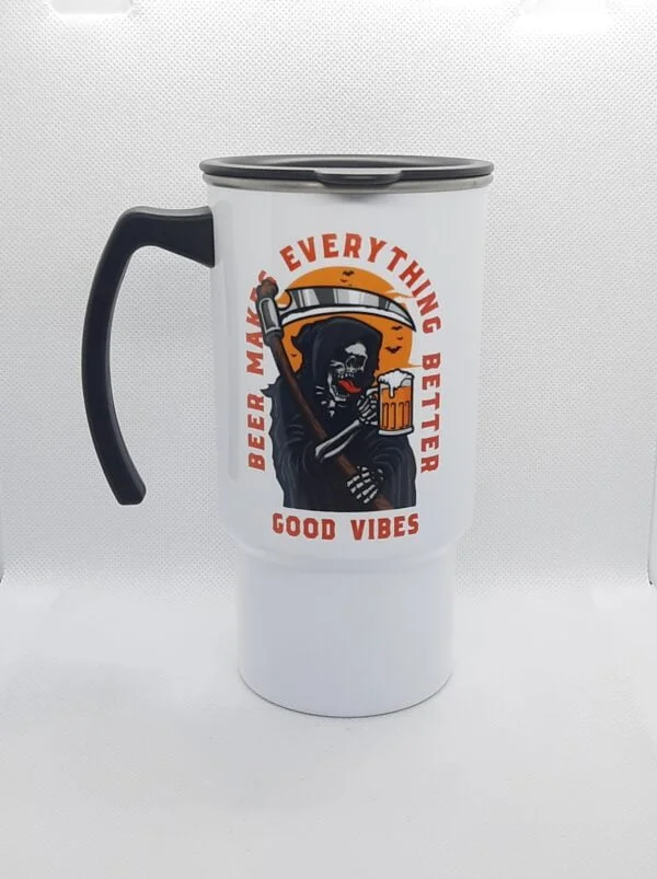 beer makes everything better 18oz travel mug