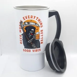 beer makes everything better grim reaper travel mug