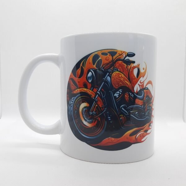 harley davidson custom bike flames coffee mug