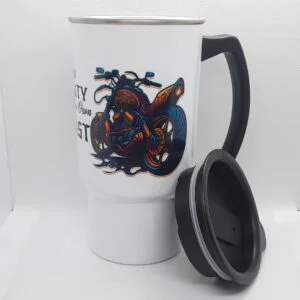 this beauty rides her own beast lady rider travel mug