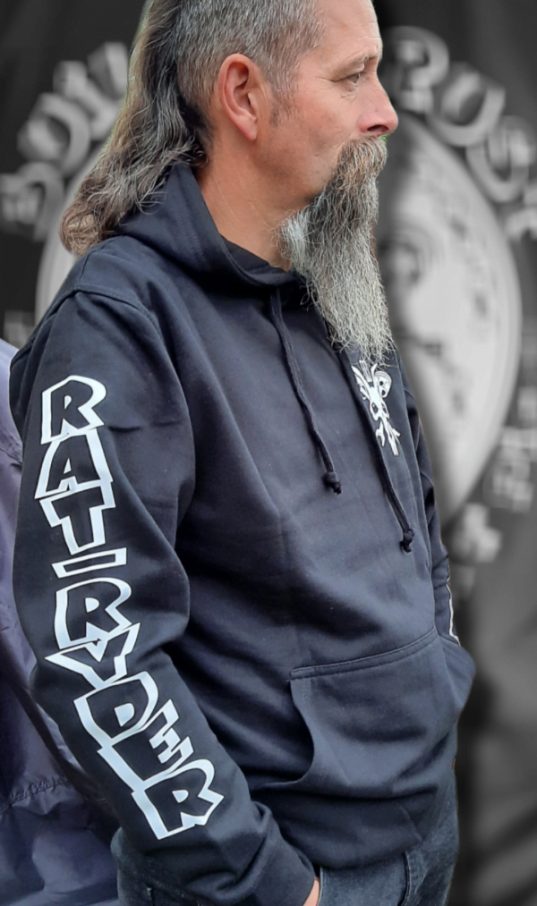 who gives a rats arse rat ryder slogan black hoodie
