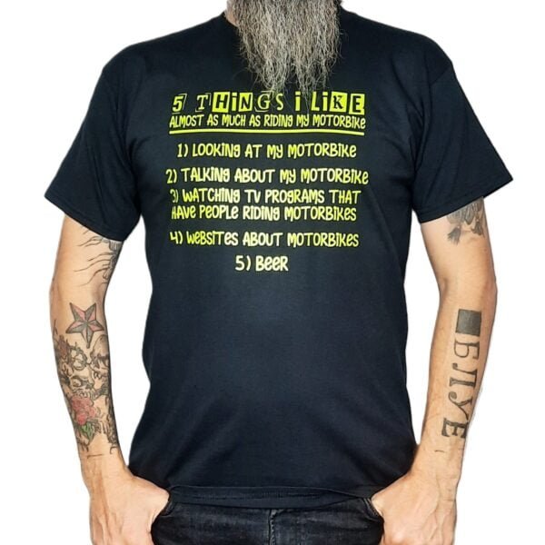 5 things i like as much as riding my motorbike t shirt