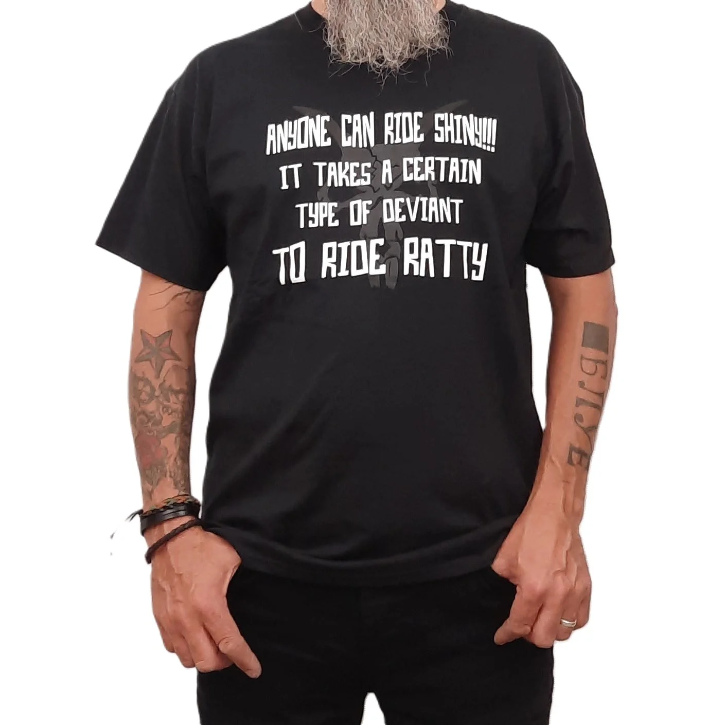 Anyone can ride shiny T-shirt 2 anyone can ride shiny rat bike t shirt