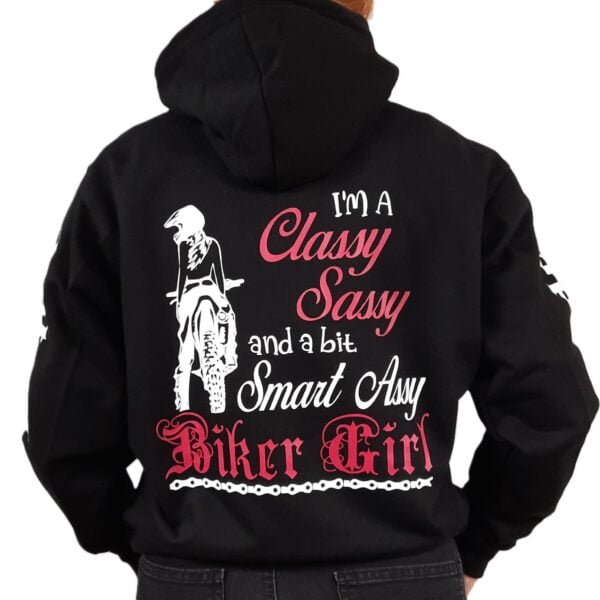 biker girl hoodie classy and sassy