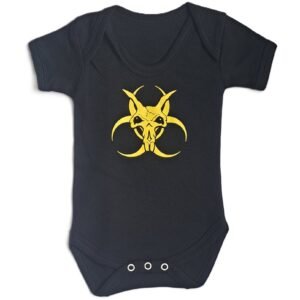 biohazard skull alternative babygrow rat ryder baby vest