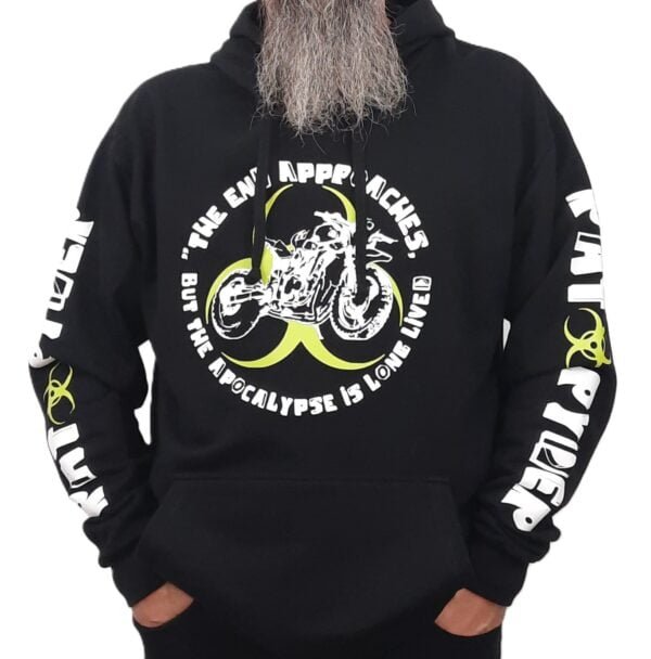 biohazard symbol rat bike biker hoodie