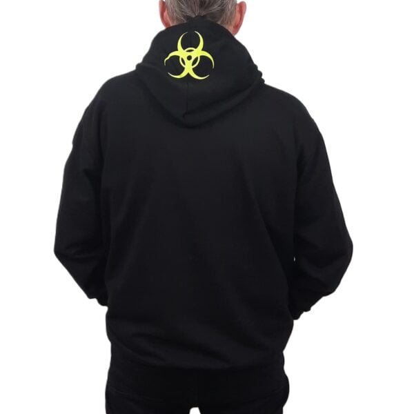 biohazard symbol warning biker hoodie