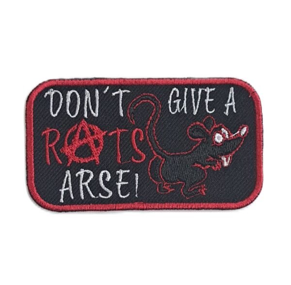 dont give a rats arse funny biker patch