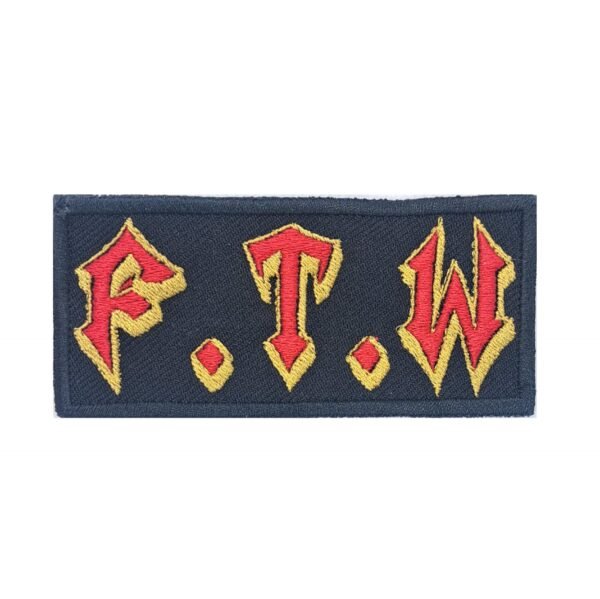 f.t.w. embroidered patch fuck the world biker forever two wheels patch1
