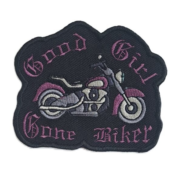good girl gone biker embroidered lady rider patch