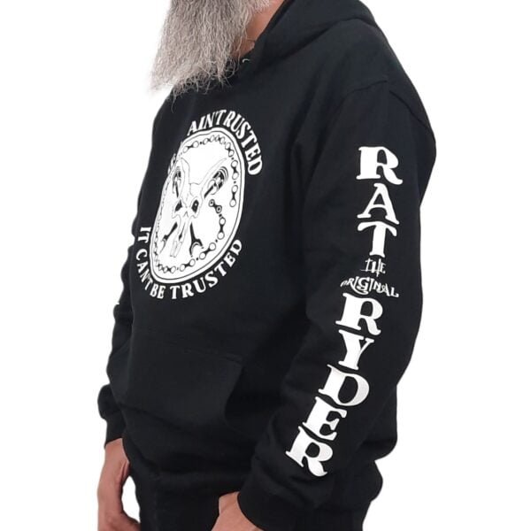 if it aint rusted matt black rat biker hoodie