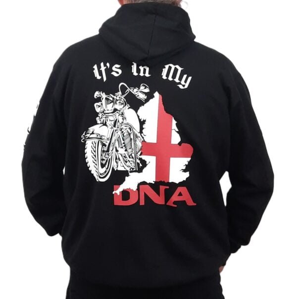 its in my dna england flag biker hoodie