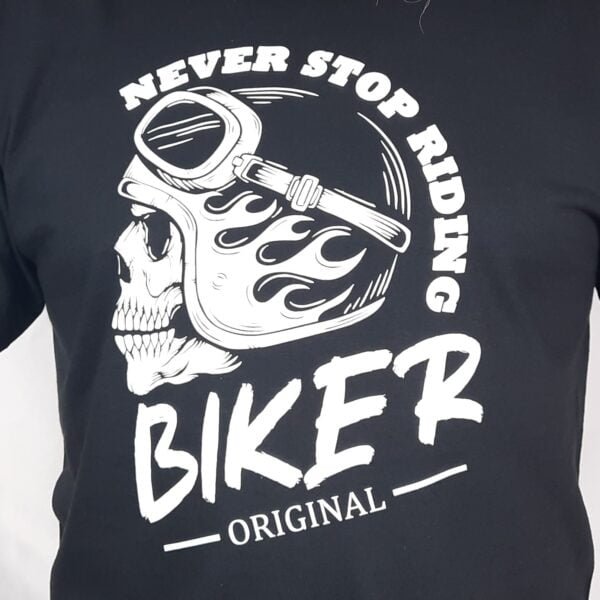 never stop riding biker original t shirt