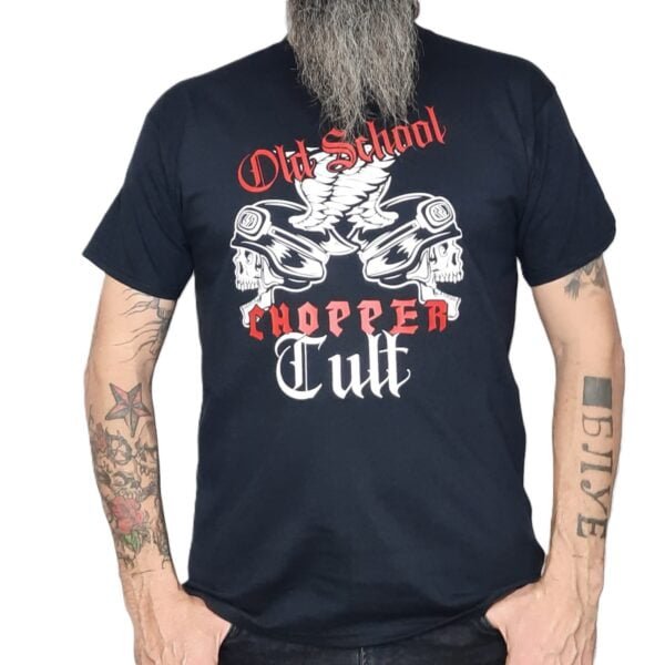 old school chopper cult biker t shirt