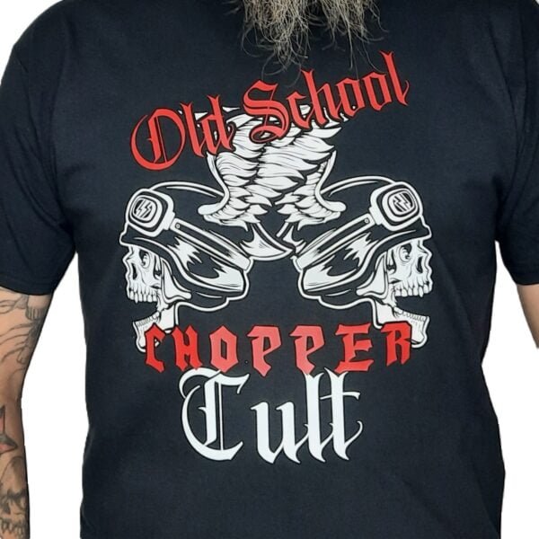 old school chopper cult outlaw style biker t shirt