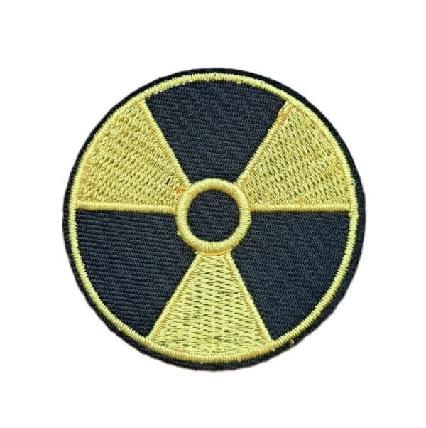 radiation symbol small embroidered rat bike patch