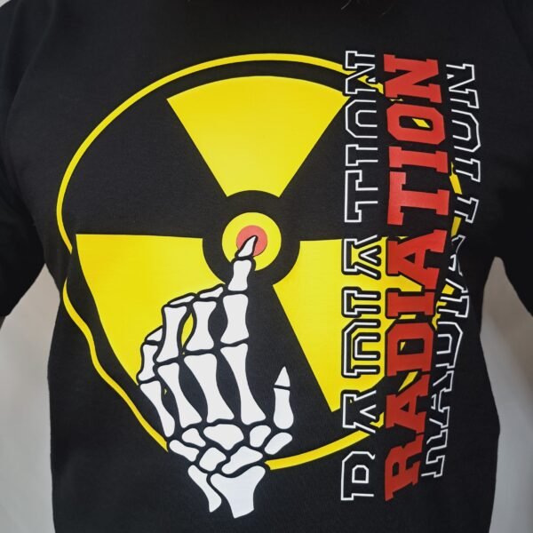radiation symbol warning biker t shirt