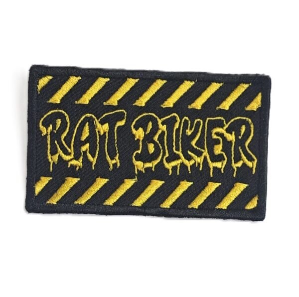 rat biker embroidered patch
