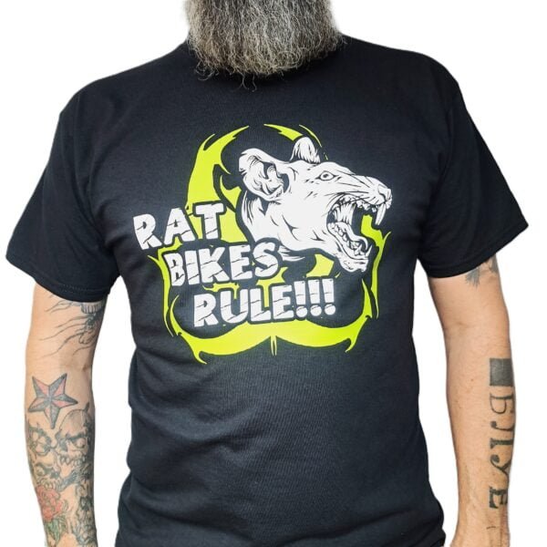 rat bikes rule biohazard symbol biker t shirt