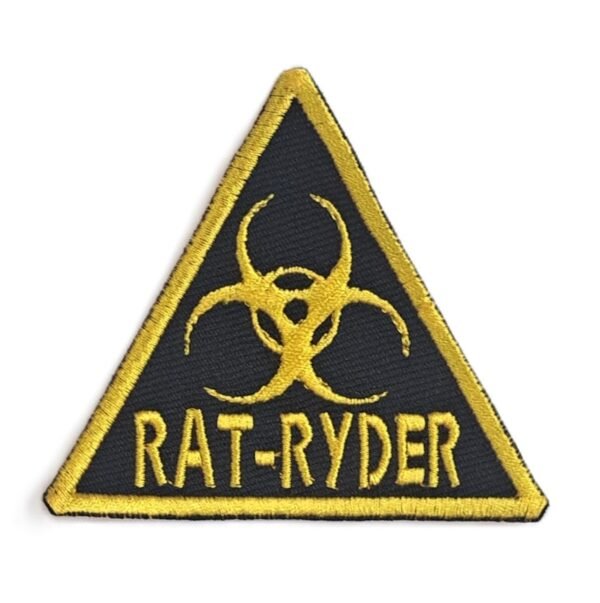 rat ryder biohazard rat bike biker patch