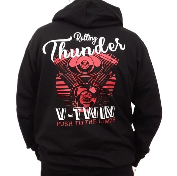 rolling thunder v twin custom bike biker hoodie