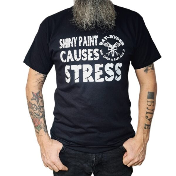 shiny paint causes stress rat bike t shirt