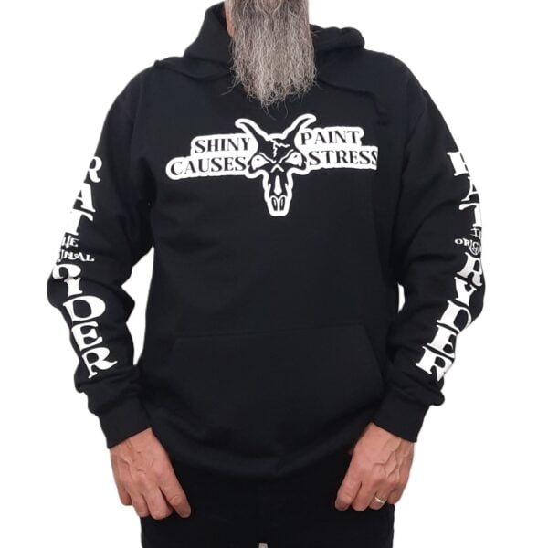shiny paint causes stress rat skull motorcycle hoodie