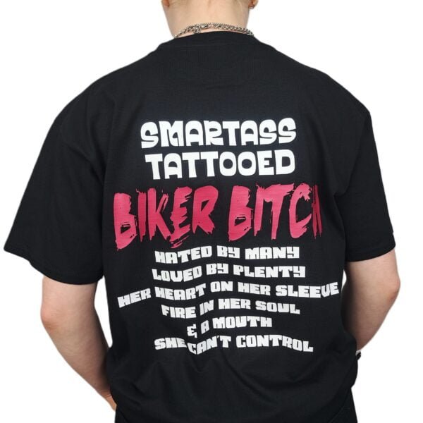 smartass tattooed biker bitch funny biker chick uk t shirt