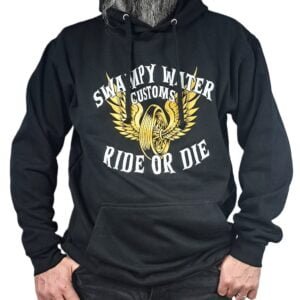 swampy water customs flying tire biker hoodie