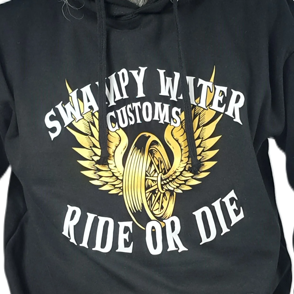 Custom Motorcycle Hoodie XL ONLY - Swampy Water Customs 2 swampy water customs chopper rider biker hoodies