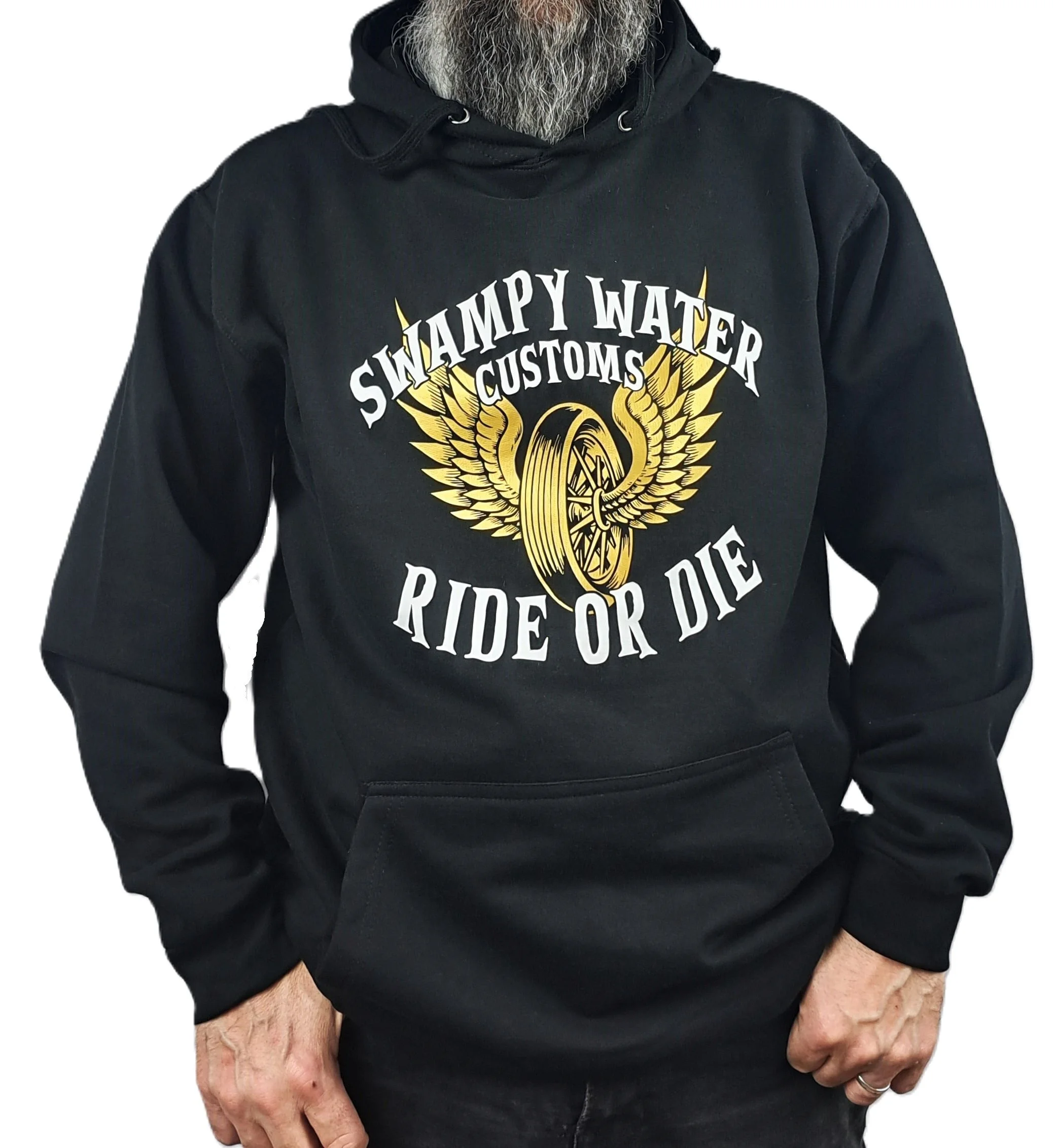 Custom Motorcycle Hoodie XL ONLY - Swampy Water Customs 3 swampy water customs v twin garage custom hoodie