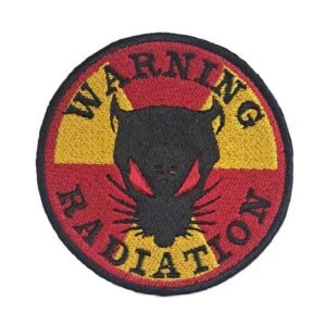 warning radiation rat head biker patch