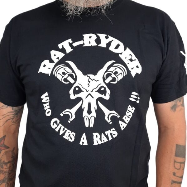who gives a rats arse biker t shirt