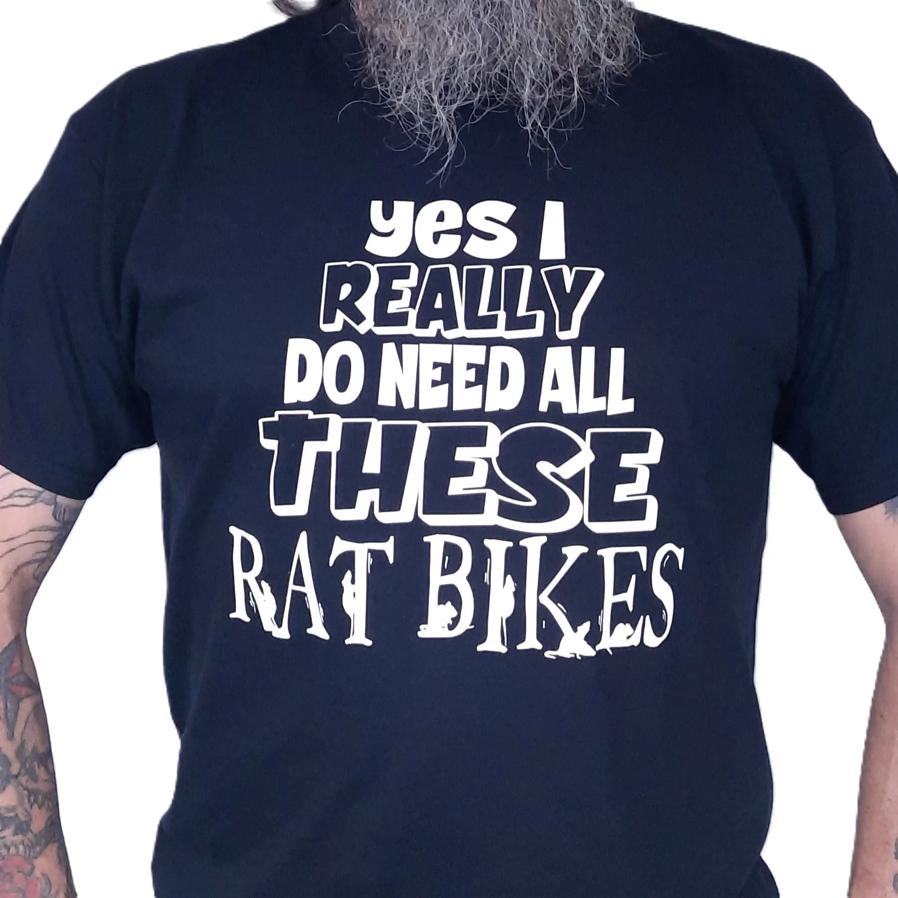 Yes, I Really Do Need All These Rat Bikes T-Shirt 1 yes i really do need all these rat bikes matt black rat biker t shirt