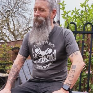 graphite grey ratryder t shirt forged in rust unleashed in chaos motorbike grunge tee biker gift