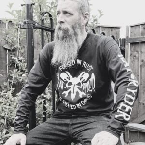 long sleeve tshirt black rat ryder biker tee forged in rust unleashed in chaos