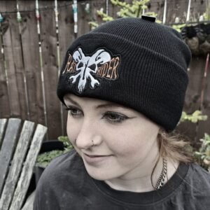 ratryder cuffed black beanie biker hat