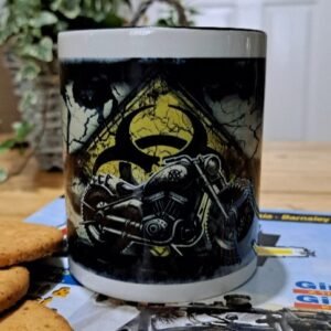 biohazard symbol coffee mug biker mug