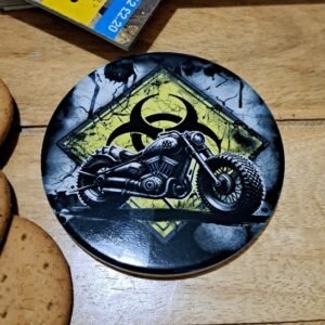 biohazard symbol rat bike coaster